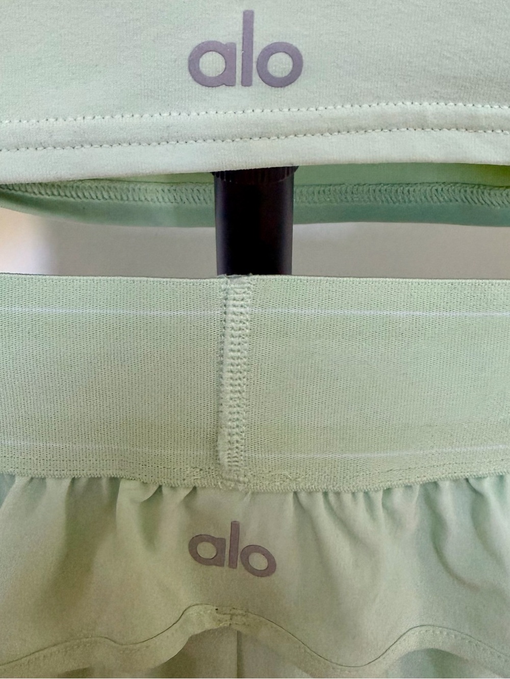 Alo Yoga Set-Color Spearmint, Airbrush Real Bra Tank & Match Point Shorts,Size S - Picture 10 of 10